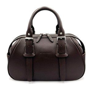ハンドバッグ Burberry Borsa Bowling Media Burberry Brown Belted Bridle Bowling Medium Bag – THE CLOSET